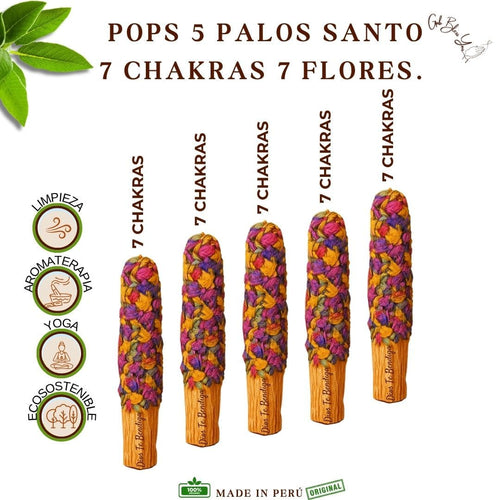 Kit Pops 5 Palos Santo 7 Chakras.