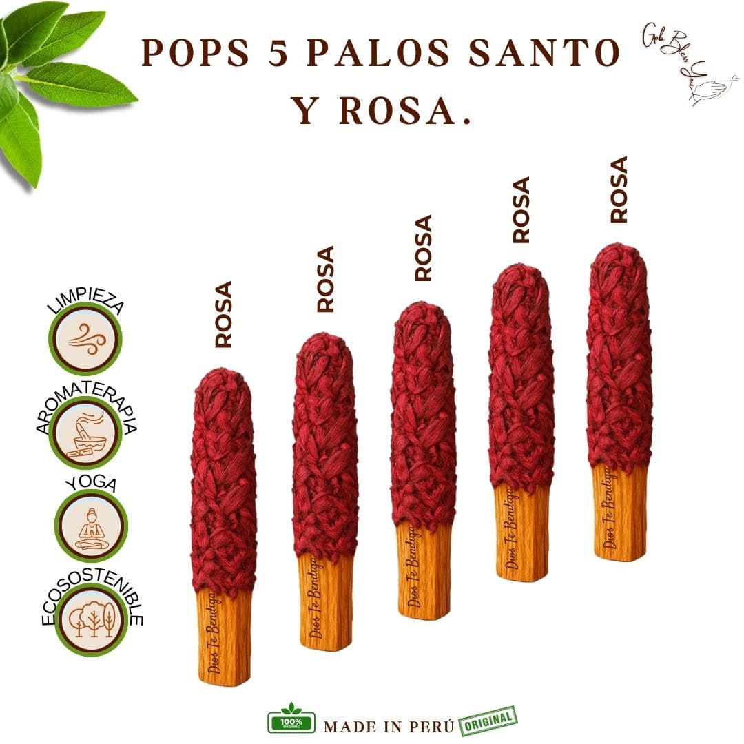 Pops 5 Palos Santo y Rosa