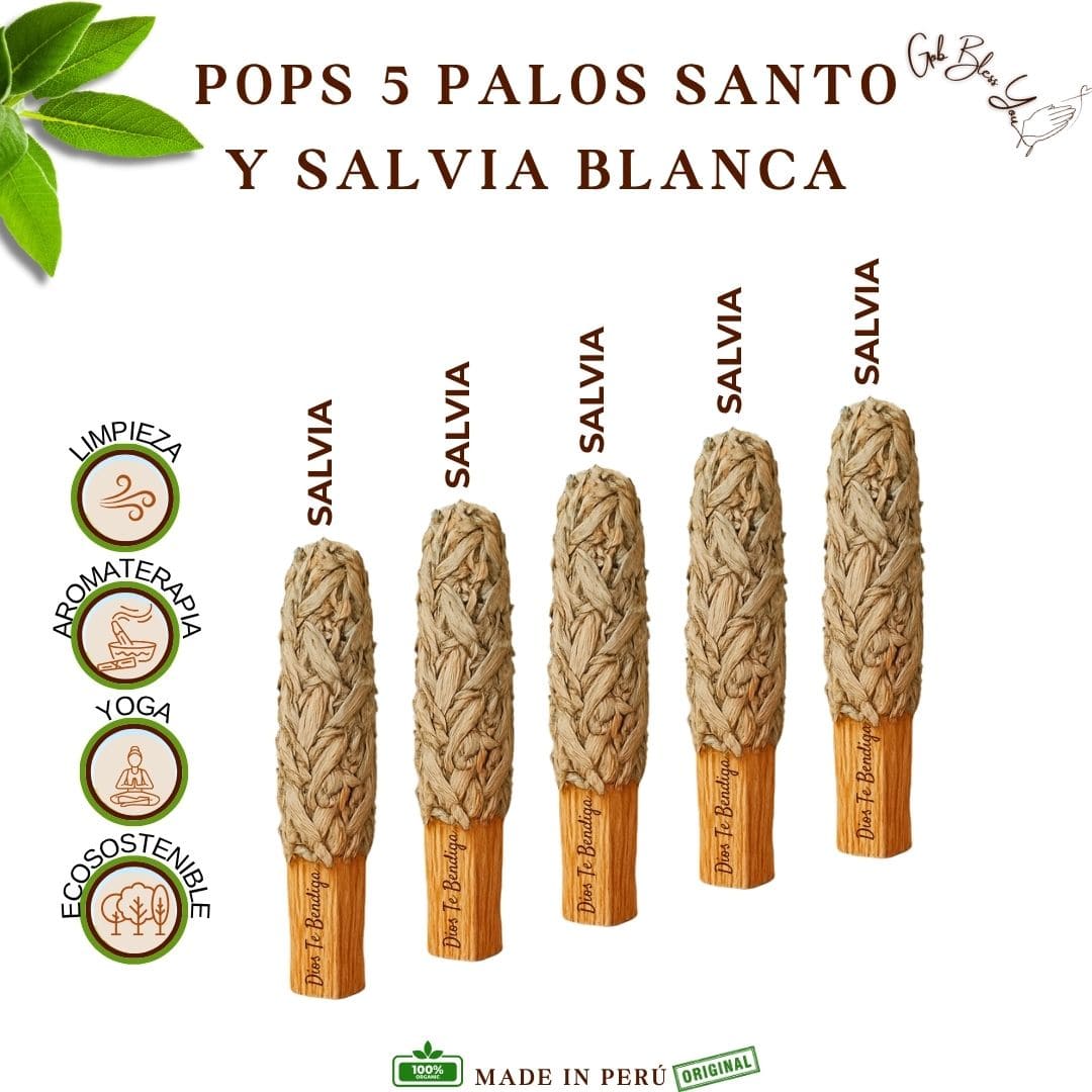 Pops 5 Palos Santo y Salvia Blanca